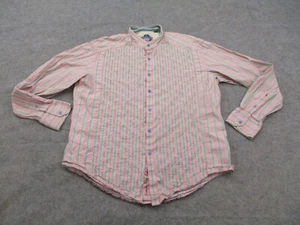 Robert Graham Shirt Mens Extra Large Pink Striped Textured Button Up Adult Band - Picture 1 of 10
