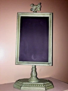 Insegna Bacheca Patina Shabby Chic NUOVA Metallo Primitivo Uccellino Gesso 18,5"T 9" W - Foto 1 di 7