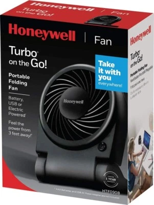 Ventilador personal Honeywell HTF090B Turbo on the Go, negro - pequeño, ventilador portátil Foto 1 de 4