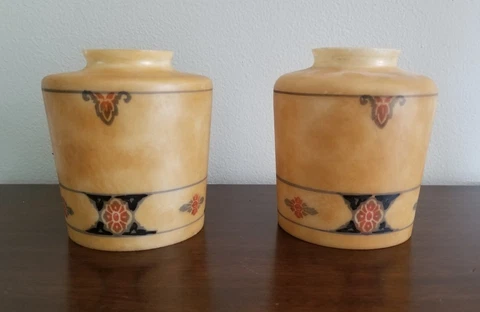Antique Pair Deco Arts and Crafts Mission Glass Lamp Shade Pendant Sconce Cover