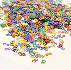 Decoraciones multicolores de mesa de cumpleaños fiesta confeti edades 2,3,4,5,6,7,8,9,10 80  - Imagen 1 de 21