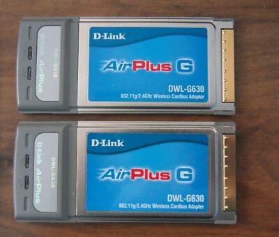 2 D-Link AirPlus G DWL-G630 Wireless G Notebook Adapters PCMCIA Free US Shipping - Image 1 of 2