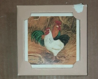 Juego de posavasos azulejos - Arte decorativo "gallos" Foto 1 de 4