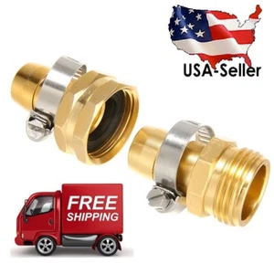 3/4" Garden Brass Mender End Repair Kit Hose Connector Male Female Diameter - Picture 1 of 7