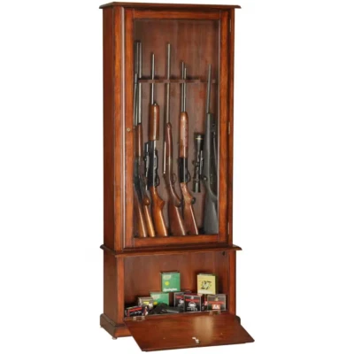 Rifle Shotgun Organizer Storage Cabinet Wood Display Home Safe for 8 Gun Cabinet - Image 1 of 4