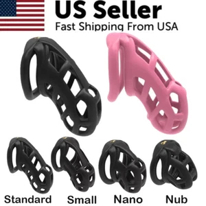 2025 3D Printed Cobra Pro Cage Male Chastity Device Mini Lock Flat/Arc Rings US - Picture 1 of 17