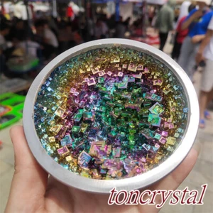 Ciotola geode 4" Arcobaleno Bismuto Ore Cristallo Quarzo Esemplare Minerale Reiki 1pz - Foto 1 di 10
