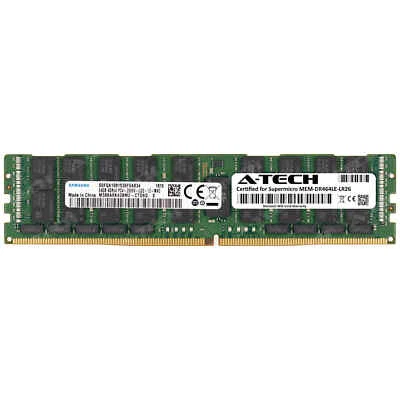 64GB PC4-21300 LRDIMM Supermicro MEM-DR464LE-LR26 Samsung Equivalent Memory RAM - Image 1 of 2