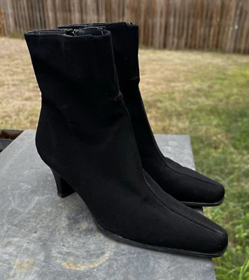 Botines STUART WEITZMAN Negro Gore Tex Tacón Gatito Cremallera Talla 6M Foto 1 de 4