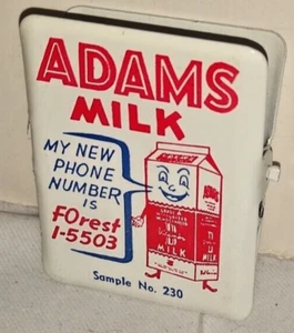 1950'S ADAMS MILK MY NEW PHONE NUMBER IS FOest 1-5503 METAL PAPER CLIP NICE - Picture 1 of 3