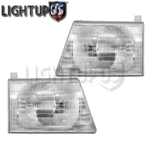 Headlights for 1997-2007 FORD ECONOLINE VAN E150 E250 E350 Left Right Side Pair - Picture 1 of 2