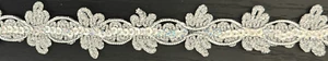 1" Metallic Silver Braid Gimp Fabric Costume Trim Trimming 5 Yards - Picture 1 of 1