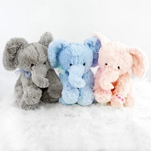 11" Plush Super Soft Elephant Teddy Bear Cuddling Baby Gift Toy with Ribbon - Picture 1 of 18