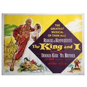THE KING AND I (1956) VERY RARE VINTAGE 40"x30" UK QUAD POSTER  YUL BRYNNER - Picture 1 of 8