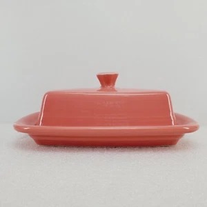 XL extra large COVERED BUTTER DISH flamingo pink NEW HOMER LAUGHLIN FIESTA - Picture 1 of 7