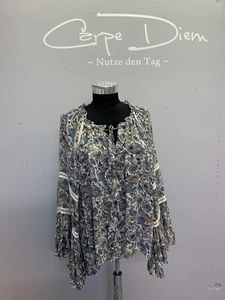 Silvian Heach Tunika Bluse Hippie Style blau weiß floral Viskose Gr. 42 NEUW - Bild 1 von 10