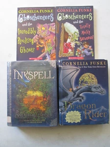 CORNELIA FUNKE LOT OF 4 BOOKS Inkspell Dragon Rider Ghosthunters # 1 3 HC PB - Picture 1 of 3