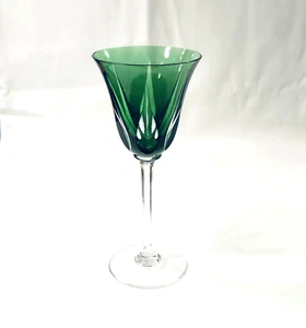 roemer / verre à vin du Rhin en cristal SAINT LOUIS doublé VERT modèle CERDAGNE - Imagen 1 de 6