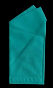 POCKET SQUARE Turquoise 2 point wing style - pre-folded & Sewn - Picture 1 of 1