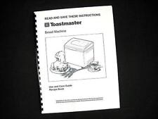 Toastmaster Bread Maker Machine Directions Instruction Manuals & Recipes Various