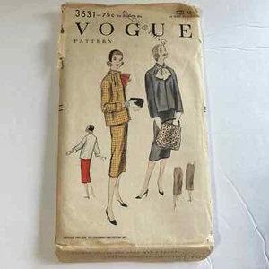 Vogue Vintage 1950's Pattern #3631 Women's Suit And Scarf Size 15 HTF RARE - Picture 1 of 9