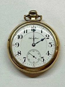 Hamilton Model 1 OF Pocket Watch 16S 21J Serviced. Filled Railroad Grade - Picture 1 of 9