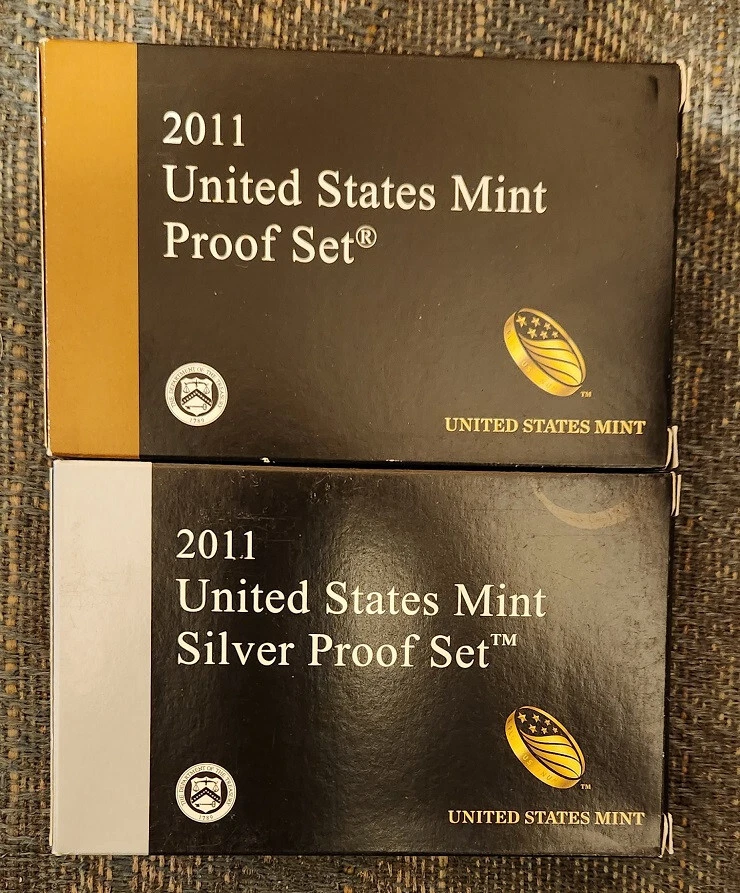 US Mint 2011 Proof & Silver Proof Set - state quarters & presidential dollars - Image 1 of 1