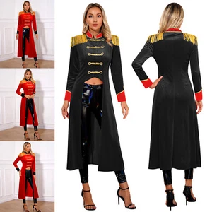 Mujer Ringmaster Disfraz Flecos Hombro Tailcoat Cosplay Disfraz Abrigo Fiesta - Imagen 1 de 38