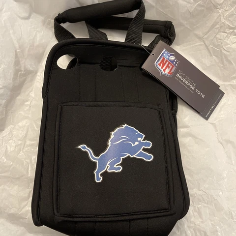 NFL Detroit Lions Six Pack Cooler Tote, Black - New with Tags Football Cover