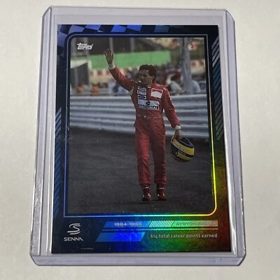 2023 Topps Now F1 STORY OF SENNA 50 AYRTON SENNA GOAT OF BRASIL BLUE FOIL 1/5 - Image 1 of 4