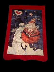 "Bandera exterior de Navidad Santa hombre de nieve 29""x42""" - Imagen 1 de 2