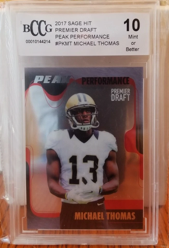 Michael Thomas 2017 Sage Hit Premier Draft Peak Performance Saints BCCG 10 Foto 1 de 2