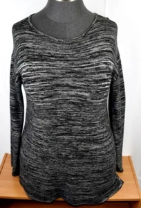 Ellen Tracy Tunic Sweater Plus Size 1X Gray Long Sleeve Pullover Top - Picture 1 of 2