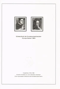 Alemania 1980 Yvert 893/94 prueba Europa CEPT MNH VF - Imagen 1 de 1