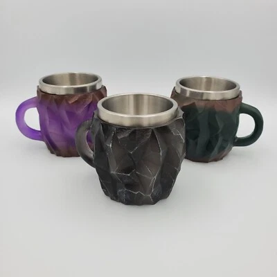 Tazas estilo cristal mineral de resina con extracción interior tazas de acero inoxidable 6 piezas Foto 1 de 4