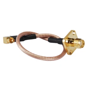 8" RF cable assembly SMA female flange to MC-card right angle RG316 pigtail 20cm - Picture 1 of 4