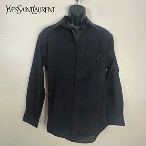 Yves St Laurent Schwarzes Langarm Hemd 20" Achsel zu Achsel - Bild 1 von 3