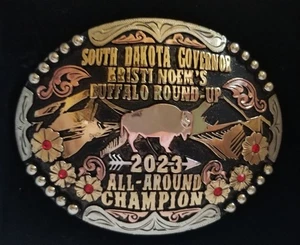 South Dakota Buffalo Round-Up Champion Trophy Gürtelschnalle von Shea Michelle 2023 - Bild 1 von 9