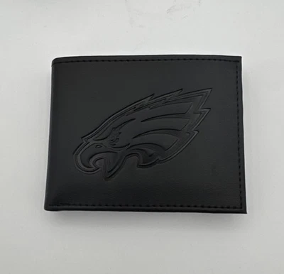 Новый кожаный бумажник Philadelphia Eagles NFL складной с тиснением черный - Изображение 1 из 4