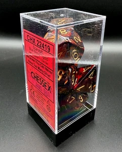 Juego de 7 troqueles mega-édricos de sangre azul escarabajo Chessex Dice 22419 - Imagen 1 de 4