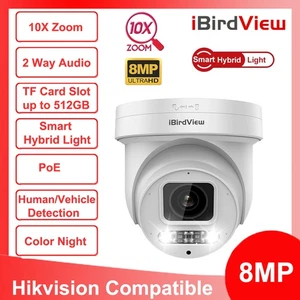 8 MP PTZ Menschenerkennung 10-fach Zoom H.265 IP65 POE IP Kamera Farbe Nacht 2-Wege Audio - Bild 1 von 16