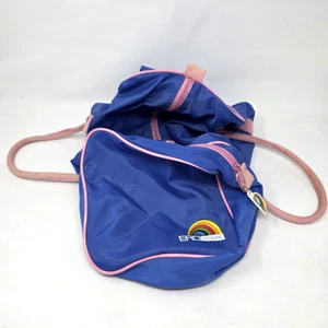 Vintage 1980s Ero Slumber Mate Purple with Pink Accents Duffle Bag Flawed - Picture 1 of 17