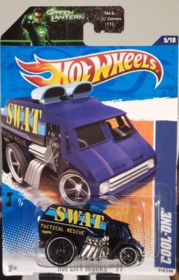 Hot Wheels 2011 HW City Works 11 #175 negro metálico Cool-One S.W.A.T. Táctico Foto 1 de 2