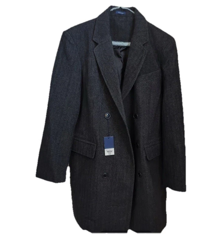 Stafford double Breasted wool Topcoat 3 button, pockets regular fit - Small - BL - Image 1 of 1