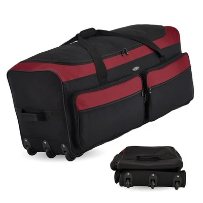 36/'' Asgard 3-Wheel Rolling Duffel Bag, Red Red/Grey - Image 1 of 4