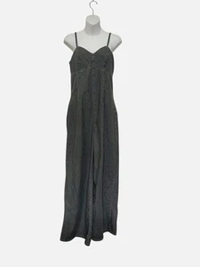 Size Large Straight Wide Leg Sleeveless Gray Jumpsuit Romper - Picture 1 of 9