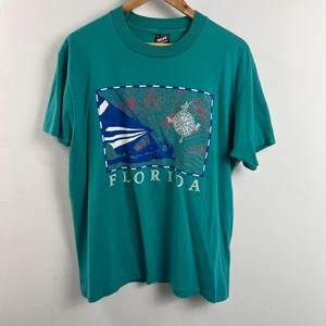 Camiseta De Colección MEJOR Fruit Of Loom The Single Stitch Florida Graphics XL Verde EE. UU. - Imagen 1 de 5