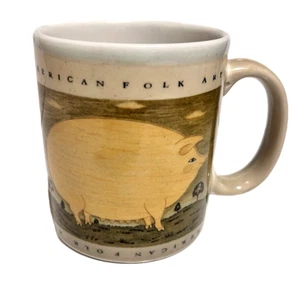Taza Otagiri Cerdo Arte Popular Americano Warren Kimble 12 OZ Hecha en Japón Cerdo De Colección - Imagen 1 de 11