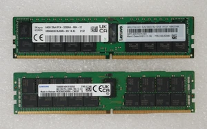 AS-IS BAD Lot of 2 Samsung Hynix 64GB PC4-3200AA DDR4 ECC Reg Server Memory RAM - Picture 1 of 6