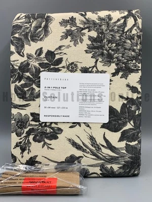 Pottery Barn щавель туалет хлопок с подкладкой занавески уголь 50 «x 84» #Q9X - Изображение 1 из 3